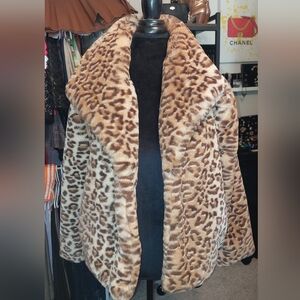 Anthropologie Brown Leopard Teddy Jacket